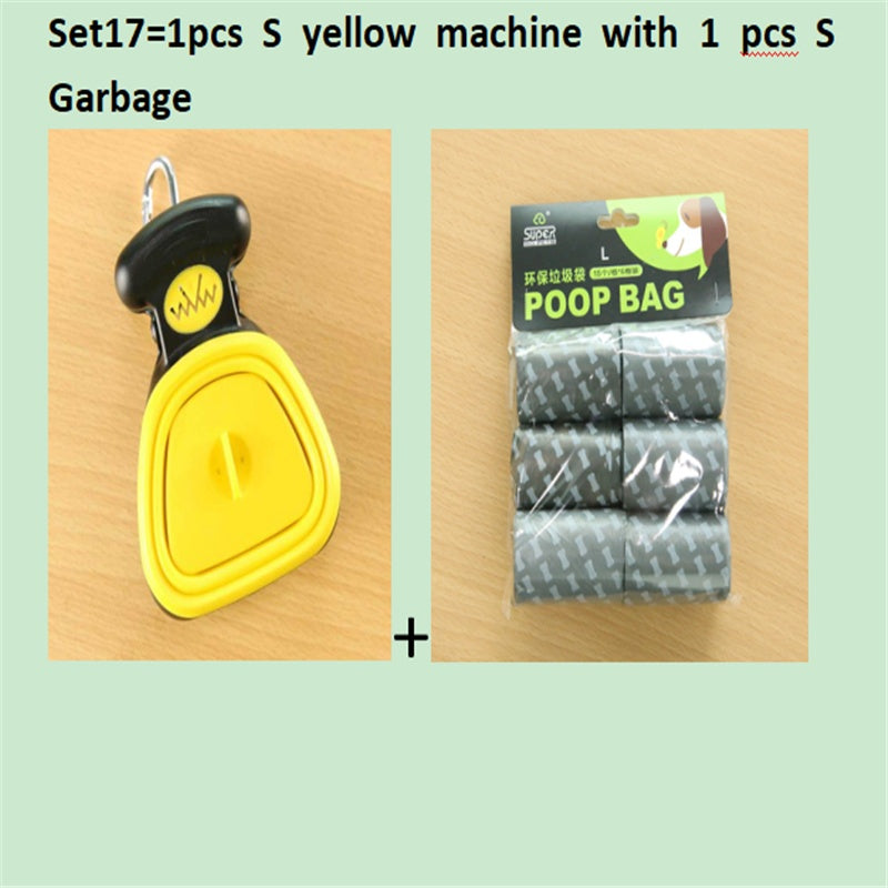 Dog Pet Travel Foldable Pooper Scooper With 1 Roll Decomposable bags Poop Scoop Clean Pick Up Excreta Cleaner Epacket Shipping