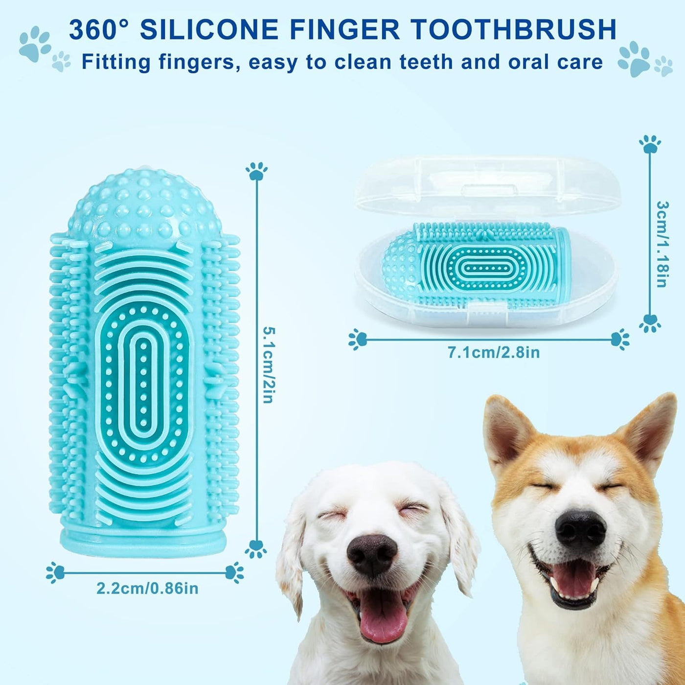 Dog Toothbrush Dog Tooth Brushing Kit  Dog Finger Toothbrush For Dog Teeth Cleaning Dog Dental Care Cat Toothbrush Dog Tooth Brush Puppy Toothbrush Pet Toothbrush