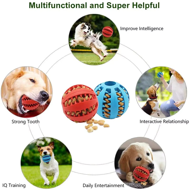 Interactive Treat Dispensing Dog Toy Ball – Chew & Teeth Cleaning Toy